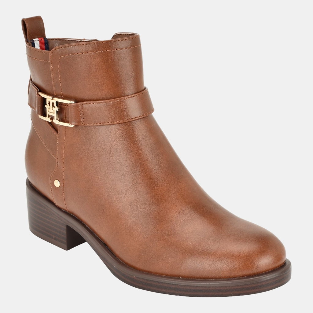 Tommy Hilfiger Women's Idala Ornamented Side Zip Booties - Medium Brown