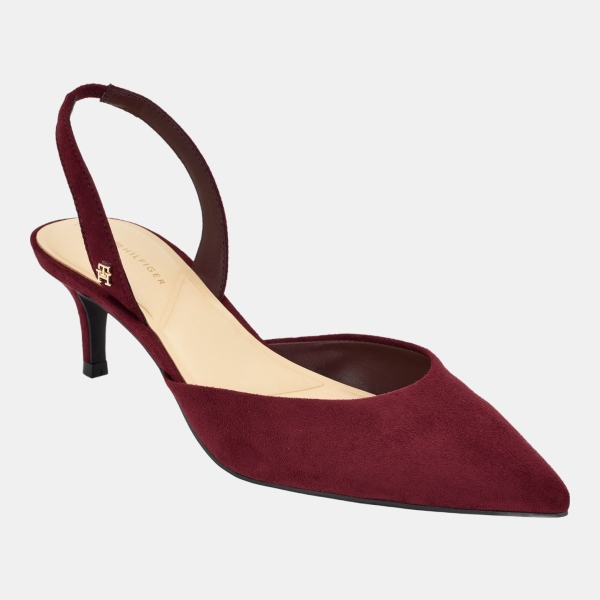 Tommy Hilfiger Women's Tanna Kitten Heel Slingback Dress Pumps - Dark Red