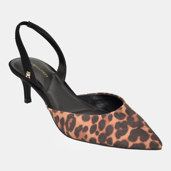 Tommy Hilfiger Women's Tanna Kitten Heel Slingback Dress Pumps - Light Brown Leopard