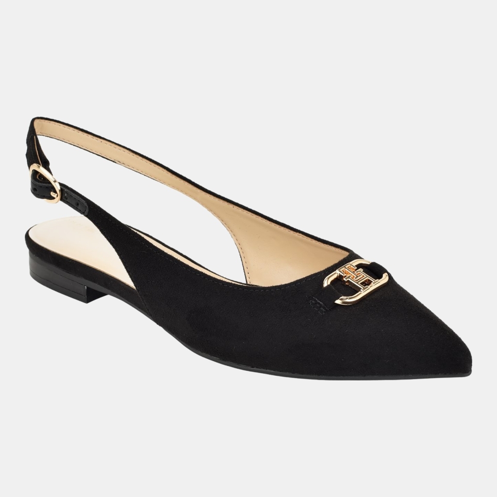 Tommy Hilfiger Women's Vesly Pointed Toe Slingback Dress Flats - Black