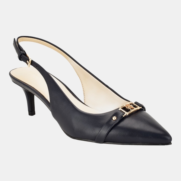 Tommy Hilfiger Women's Totale Kitten Heel Slingback Dress Pumps - Dark Blue