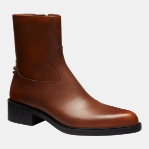 Coach Women's Pointed Toe Booties - Saddle Loved Leather