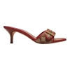 Coach Women's Margot Slip-On Kitten Heel Sandals - Signature Sateen/Khaki/Poppy - Image 3