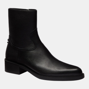 Coach Women's Pointed Toe Booties - Black Leather