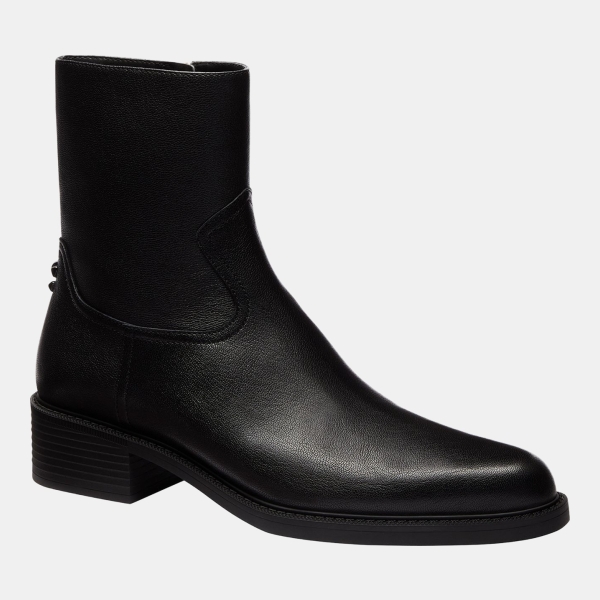 Coach Women's Pointed Toe Booties - Black Leather
