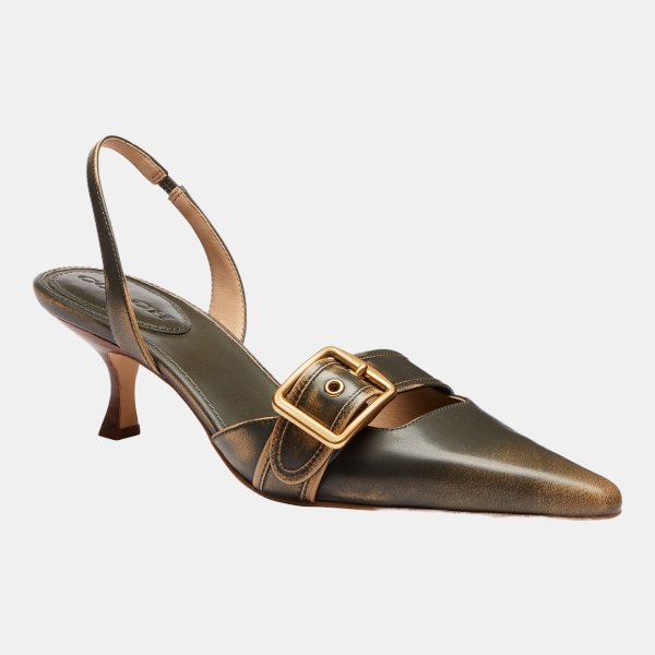 Coach Women's Margot Slingback Pumps - Loved Leather/Olive