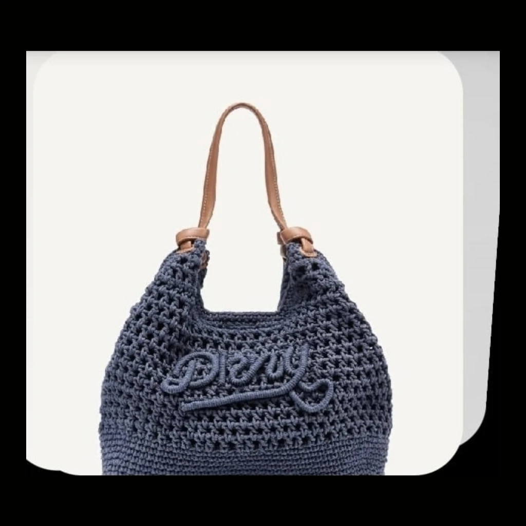 Dkny Perry Crochet Hobo Bag - Navy Blue