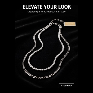 Michael Kors Layered Tennis and Chain Necklace - Silver