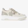 Michael Kors Outlet Lexi Embellished Mixed-Media Sneaker - CREAM - Image 3