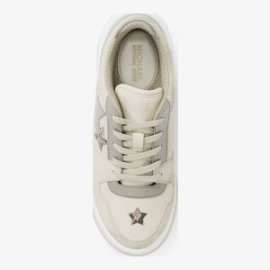 Michael Kors Outlet Lexi Embellished Mixed-Media Sneaker - CREAM - Image 6