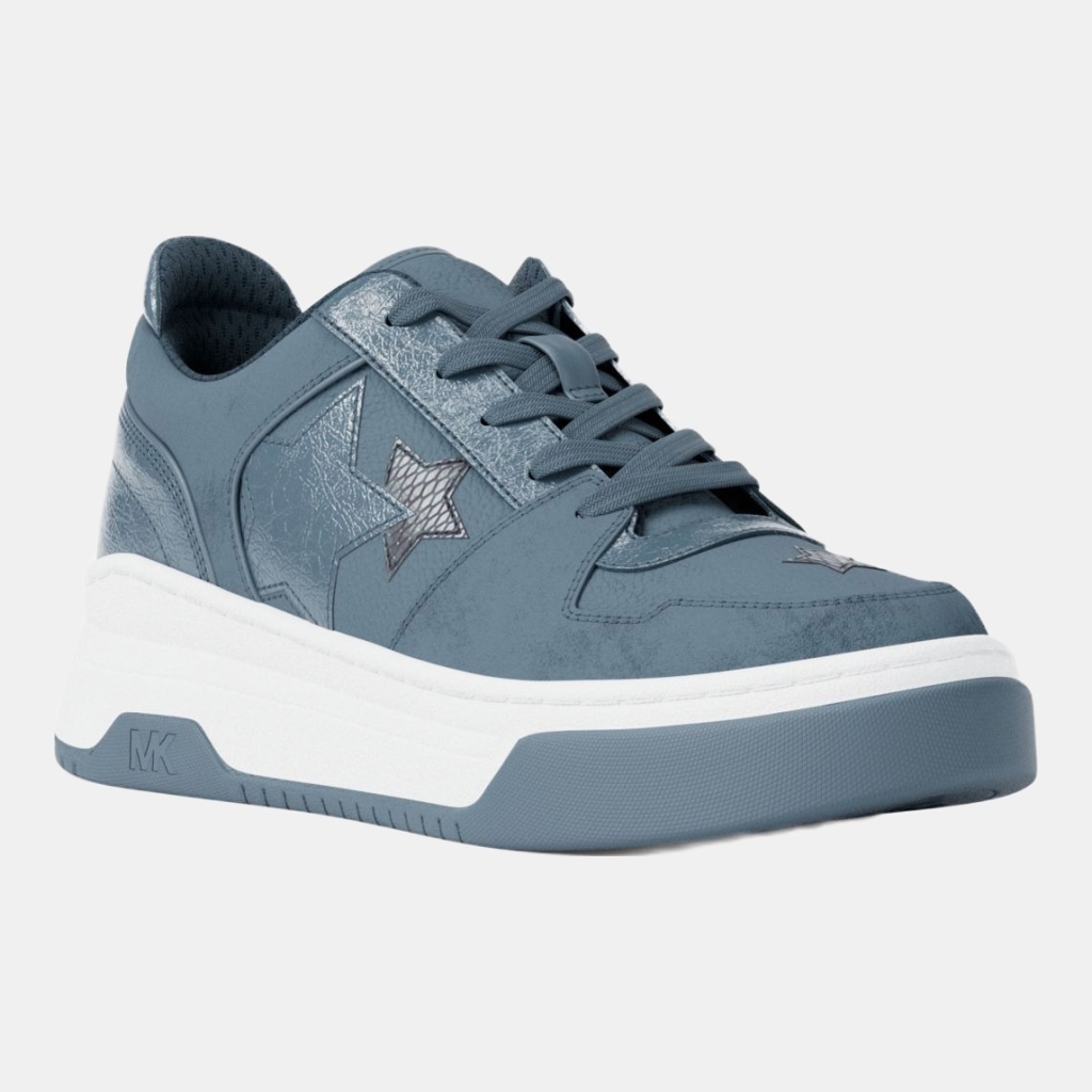 Michael Kors Outlet Lexi Embellished Mixed-Media Sneaker - CORNFLOWER