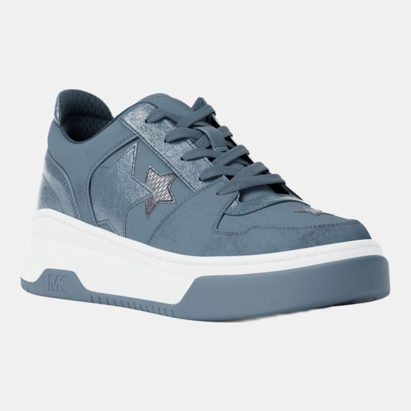 Michael Kors Outlet Lexi Embellished Mixed-Media Sneaker - CORNFLOWER