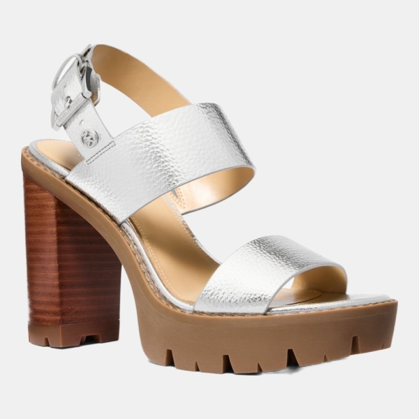 Michael Kors Outlet Holland Metallic Platform Sandal