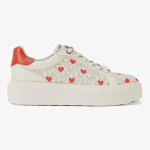 Michael Kors Outlet Romey Printed Signature Logo Platform Sneaker - VANILLA COMBO - Image 3