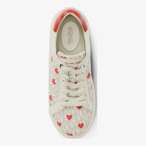Michael Kors Outlet Romey Printed Signature Logo Platform Sneaker - VANILLA COMBO - Image 6