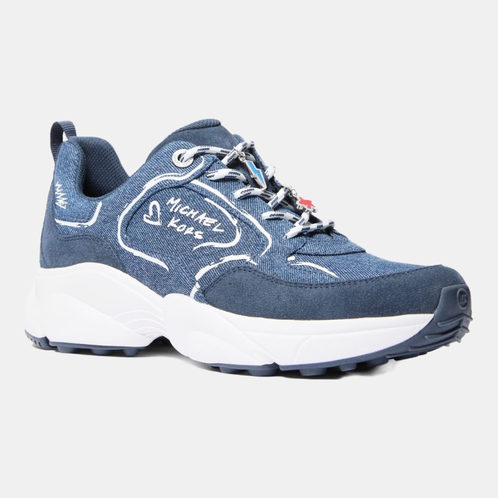 Michael Kors Outlet Jett Embellished Denim Trainer