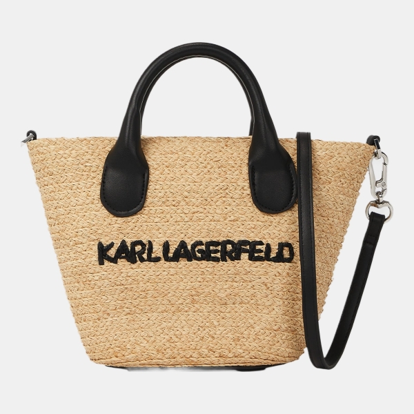 Karl Lagerfeld K/Essential small raffia beach bag