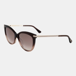 Jimmy Choo Axelle Women's Brown Cat-Eye Sunglasses - Brown Shaded Beige