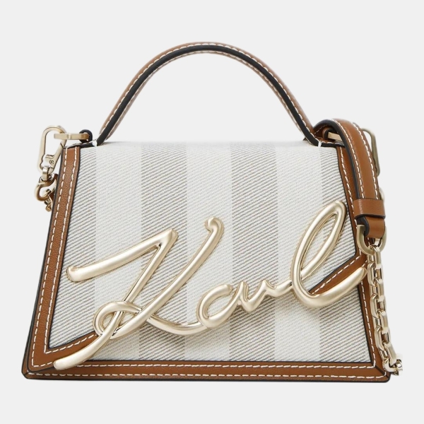 Karl Lagerfeld K/Signature striped crossbody bag