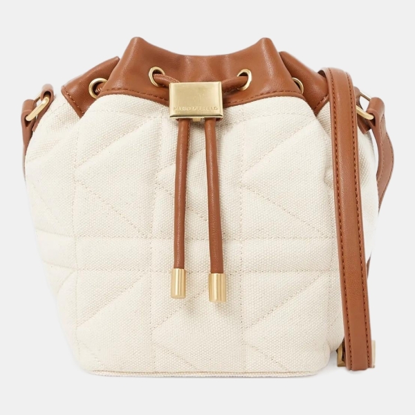 Karl Lagerfeld KL X Amber Valletta Kuilt canvas bucket bag