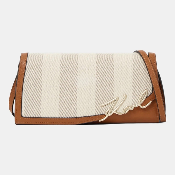 Karl Lagerfeld K/Signature striped flap bag
