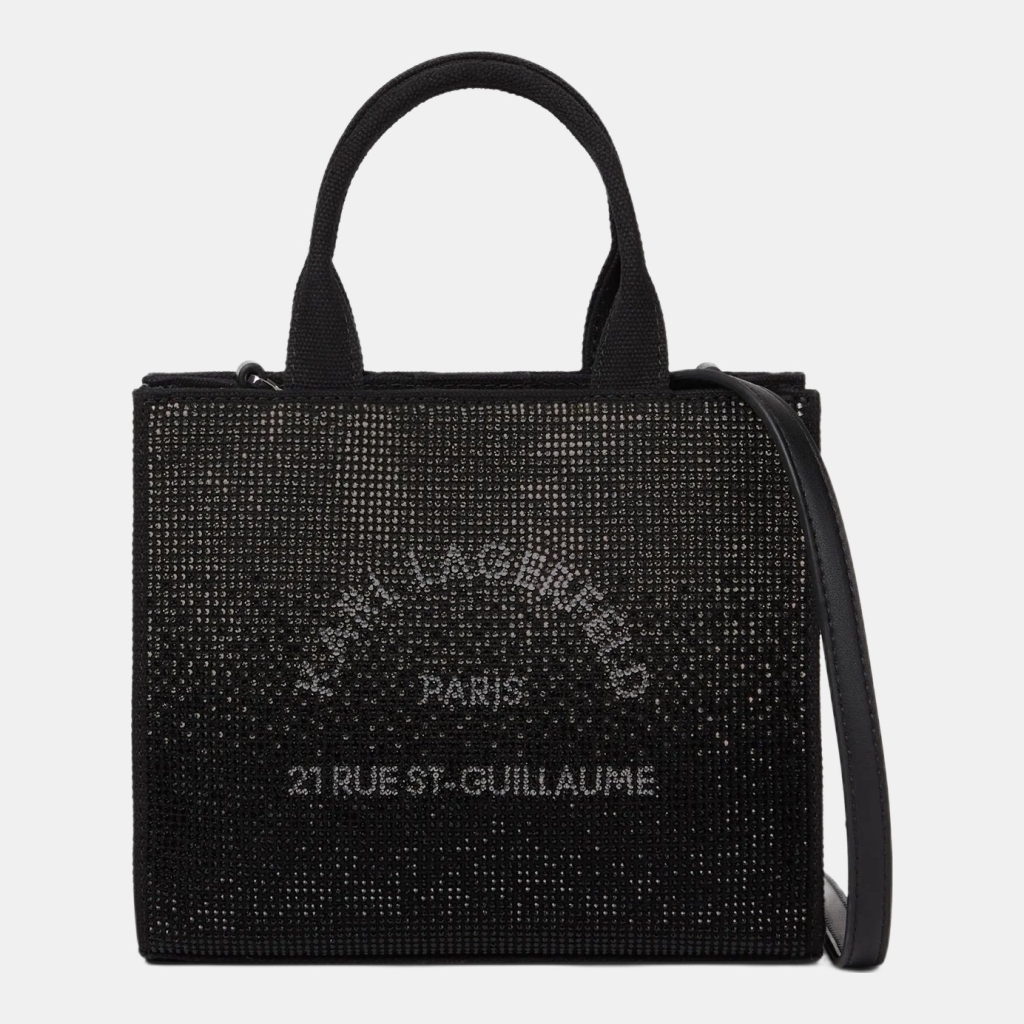 Karl Lagerfeld Rue St-Guillaume rhinestone mini square tote bag