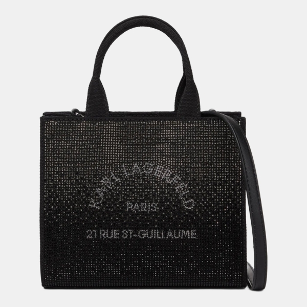 Karl Lagerfeld Rue St-Guillaume rhinestone mini square tote bag