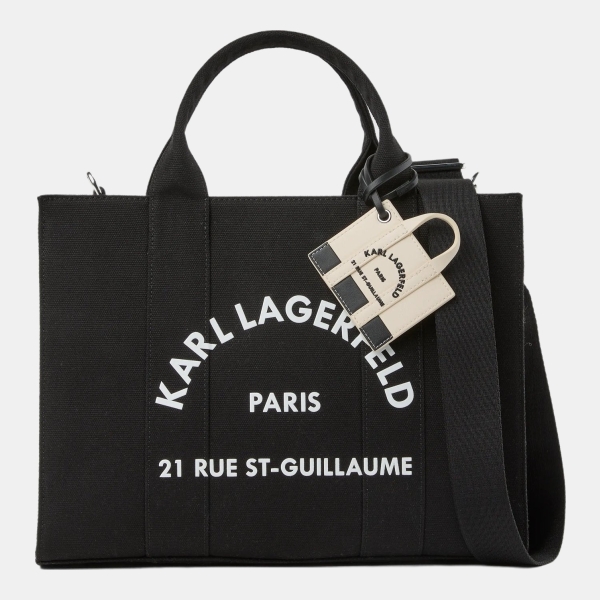 Karl Lagerfeld Rue St-Guillaume medium square tote bag with charm