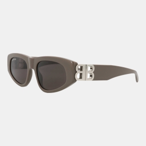 Balenciaga Women's Brown Sunglasses - Brown Silver