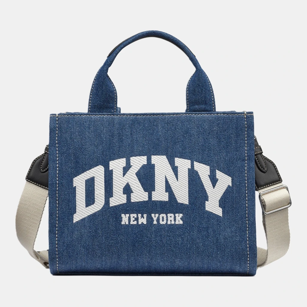 DKNY HADLEE SMALL DENIM LOGO TOTE