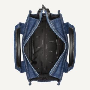 DKNY HADLEE SMALL DENIM LOGO TOTE - Image 5