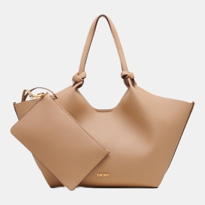 DKNY PAULA MEDIUM COMMUTER TOTE - CAPPUCCINO