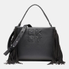 DKNY FOSTER MEDIUM FRINGE SATCHEL - Black/Silver