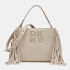 DKNY FOSTER MEDIUM FRINGE SATCHEL - Light Taupe