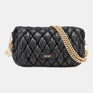 DKNY RAYA SMALL SHOULDER BAG - Black / Gold