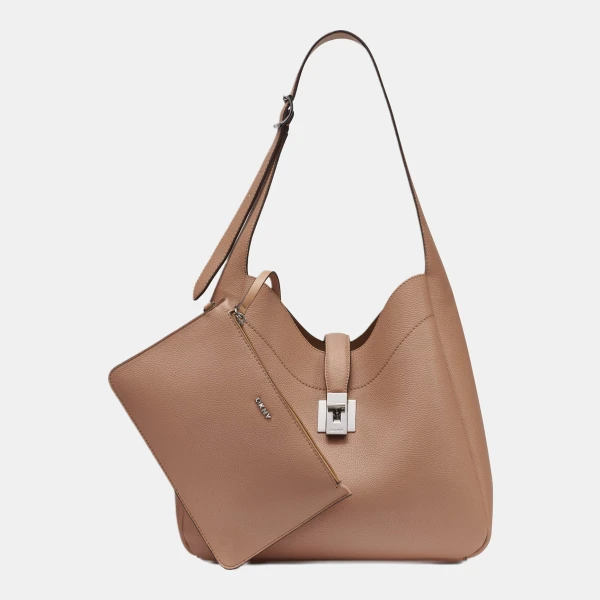 DKNY DARIA LARGE HOBO BAG - Cappuccino
