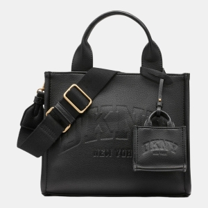 DKNY HADLEE SMALL LOGO TOTE - BLACK/GOLD