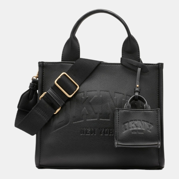 DKNY HADLEE SMALL LOGO TOTE - BLACK/GOLD
