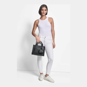 DKNY HADLEE SMALL LOGO TOTE - BLACK/GOLD - Image 8