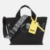 DKNY BRADY CANVAS LOGO CROSSBODY BAG - BLACK/DAFFODIL