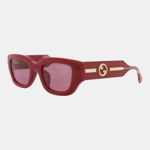 Gucci Women's Red Sunglasses - Burgundy Crystal