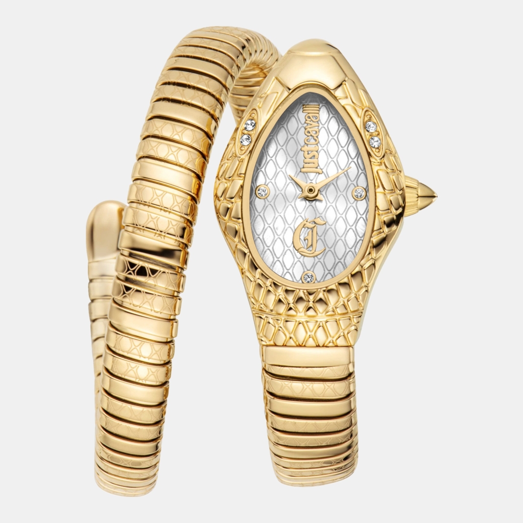 Just Cavalli Vetra Quartz Silver Dial Women's Watch - Gold