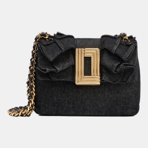 KARL LAGERFELD PARIS LAFAYETTE MINI CROSSBODY WITH BOW - Black Denim