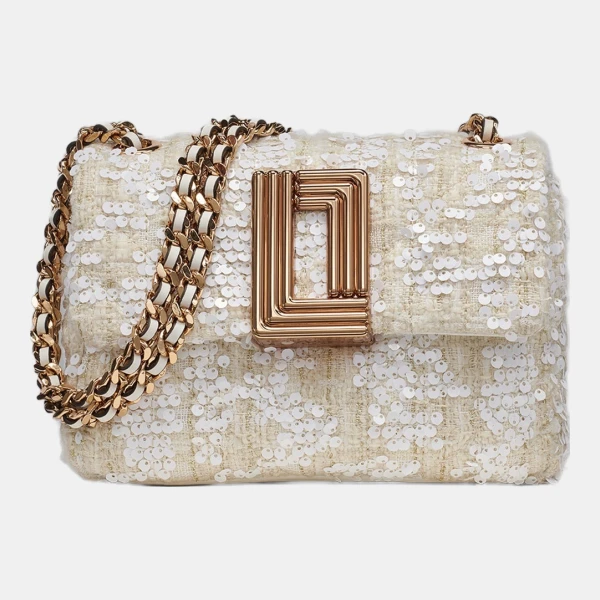 KARL LAGERFELD PARIS LAFAYETTE MINI CROSSBODY TWEED - Winter White