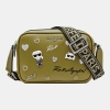 KARL LAGERFELD PARIS MAYBELLE CROSSBODY WITH PINS - Olive