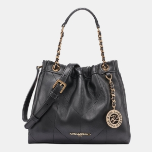 KARL LAGERFELD PARIS AMANDINE CROSSBODY BAG - Black / Gold