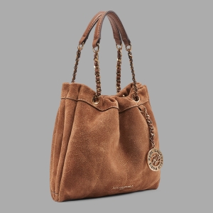 KARL LAGERFELD PARIS AMANDINE CROSSBODY BAG SUEDE - Cognac - Image 3