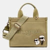 KARL LAGERFELD PARIS KRISTINA SMALL TOTE WITH TOP ZIPPER - Olive