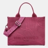 KARL LAGERFELD PARIS KRISTINA DEBOSS KNIT MEDIUM TOTE - Currant