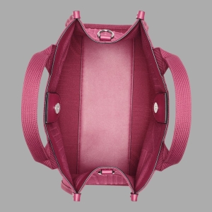 KARL LAGERFELD PARIS KRISTINA DEBOSS KNIT MEDIUM TOTE - Currant - Image 5